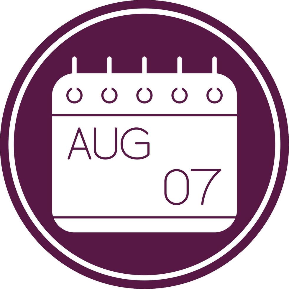 August Glyph Circle Icon vector