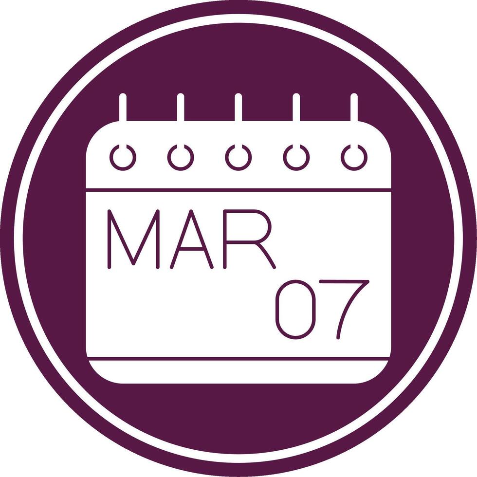 March Glyph Circle Icon vector