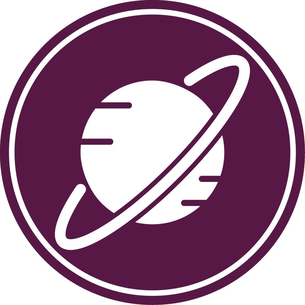 Saturn Glyph Circle Icon vector