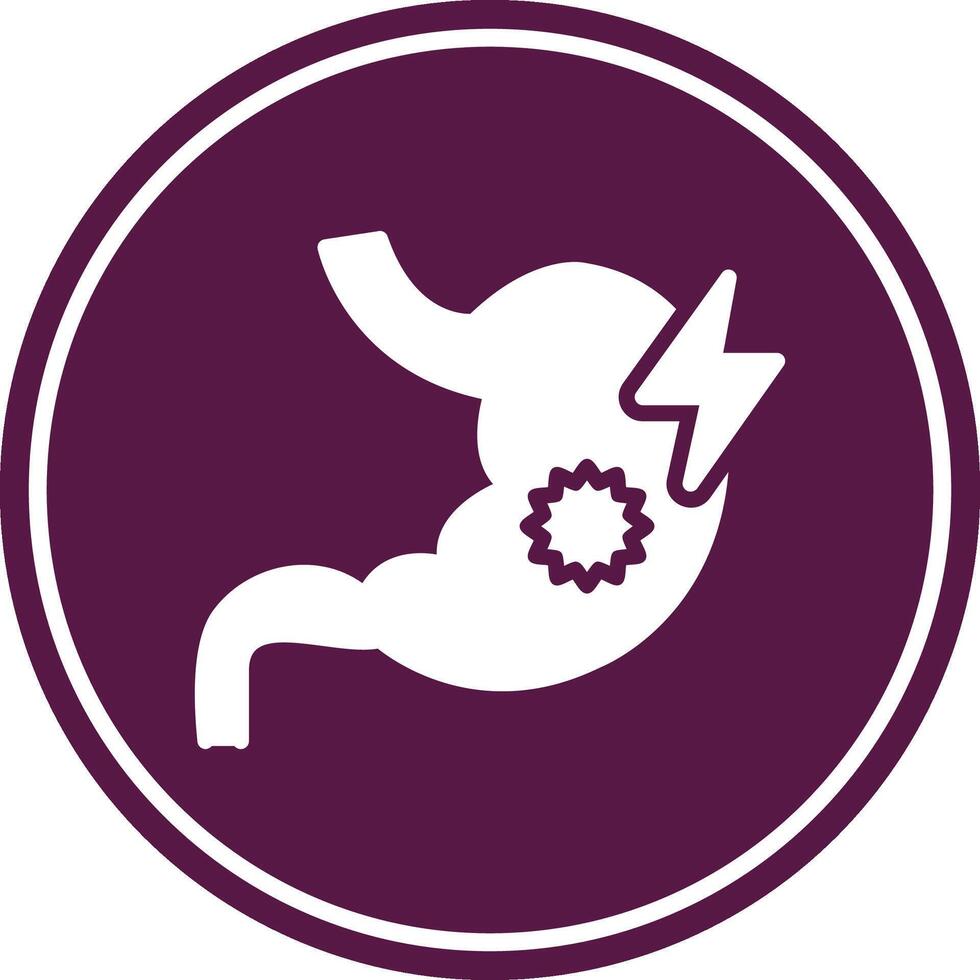 Abdominal pain Glyph Circle Icon vector