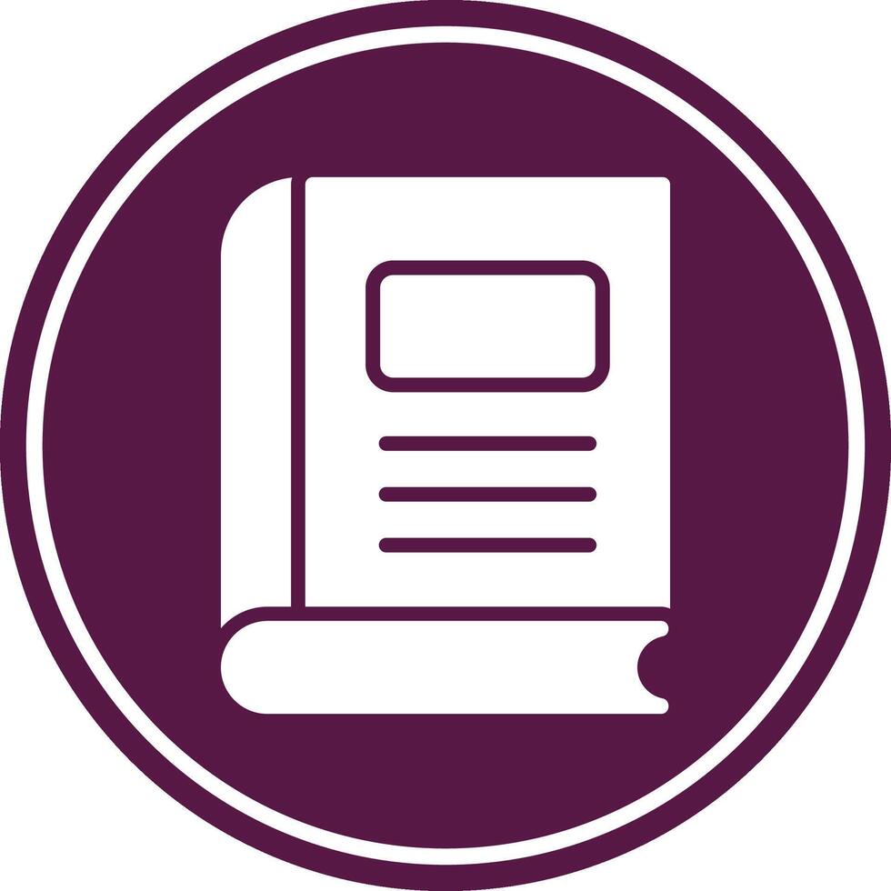 Book Glyph Circle Icon vector