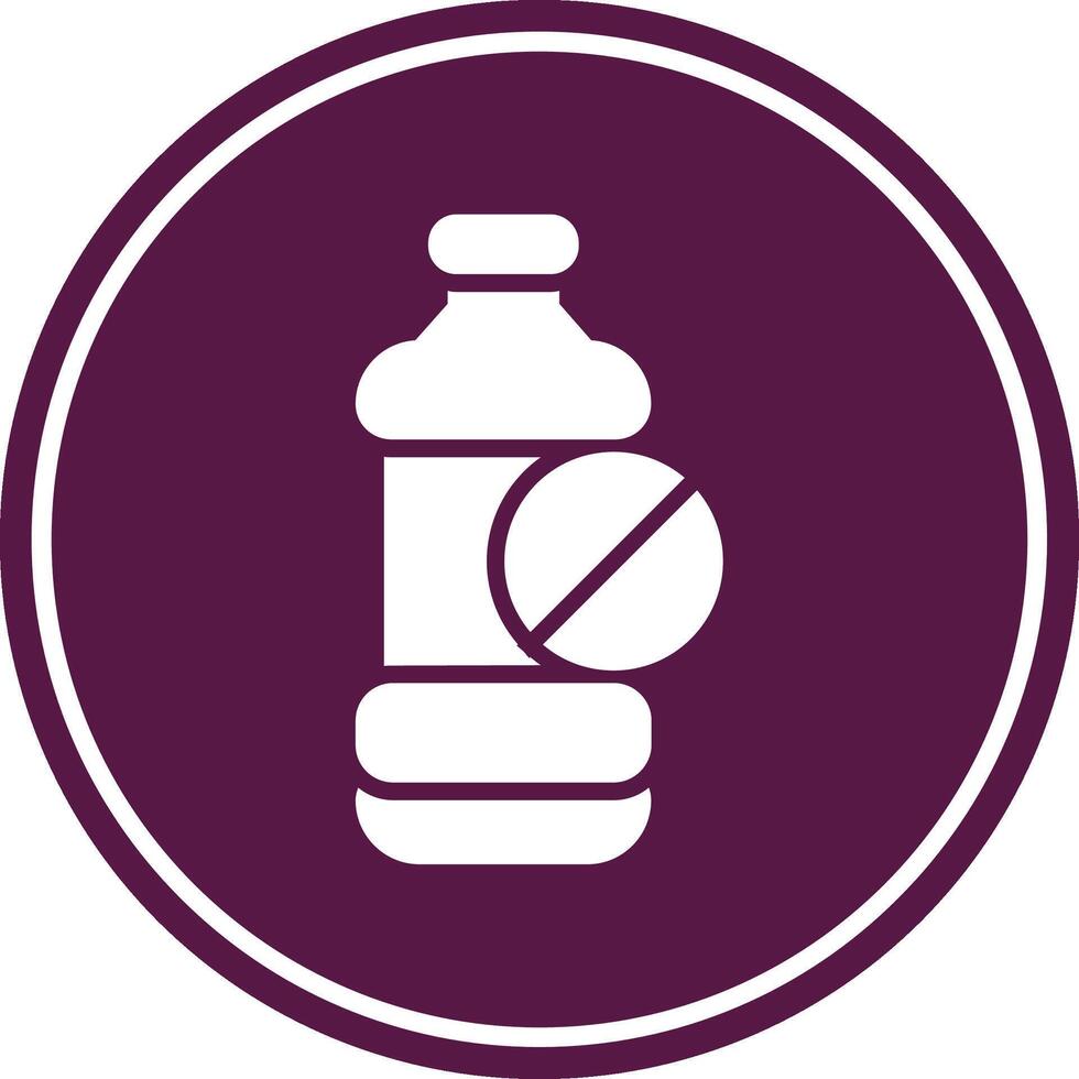 No Plastic Bottle Glyph Circle Icon vector