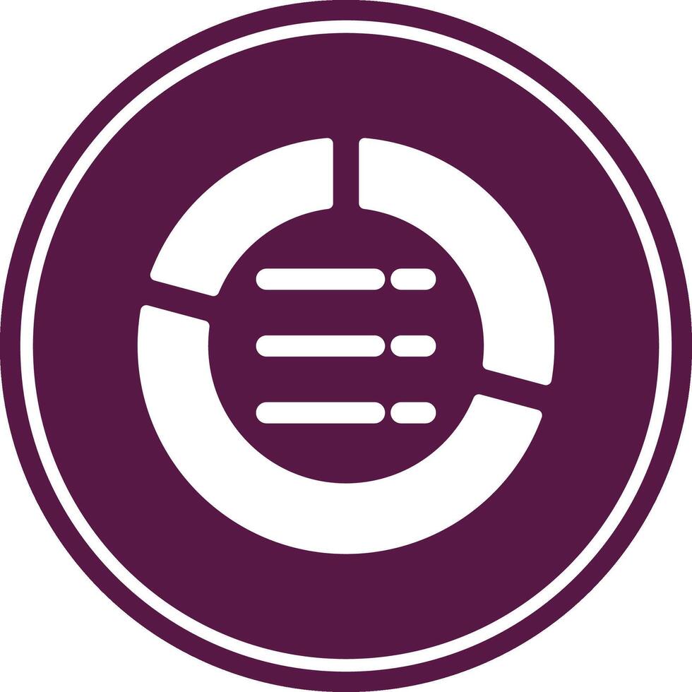 Pie Chart Glyph Circle Icon vector