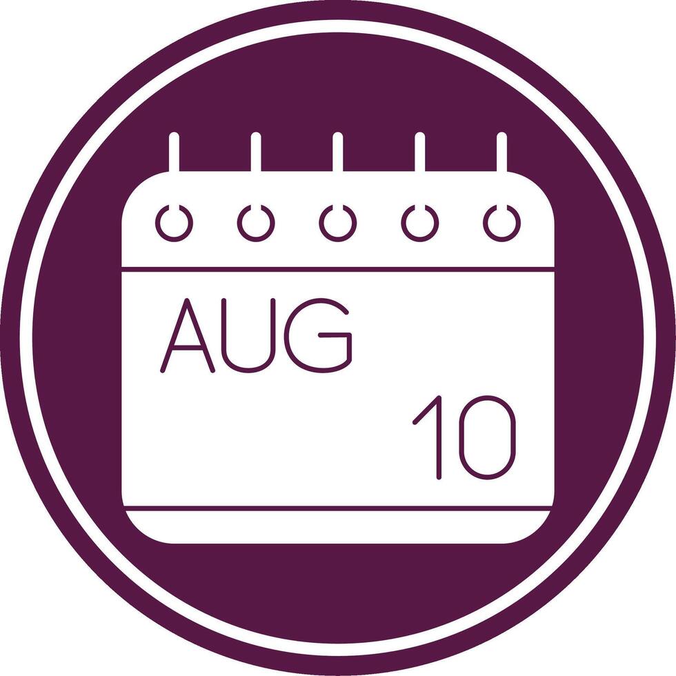 August Glyph Circle Icon vector