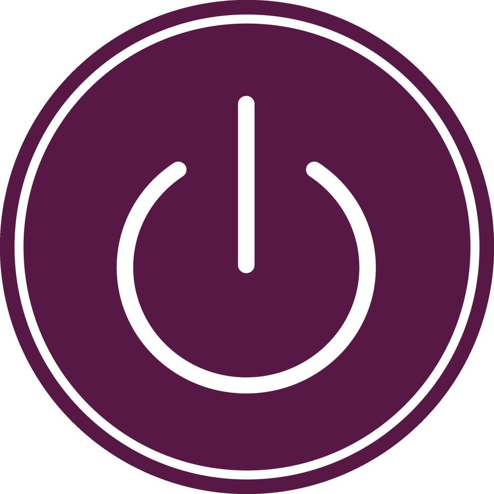 Turn On Glyph Circle Icon vector