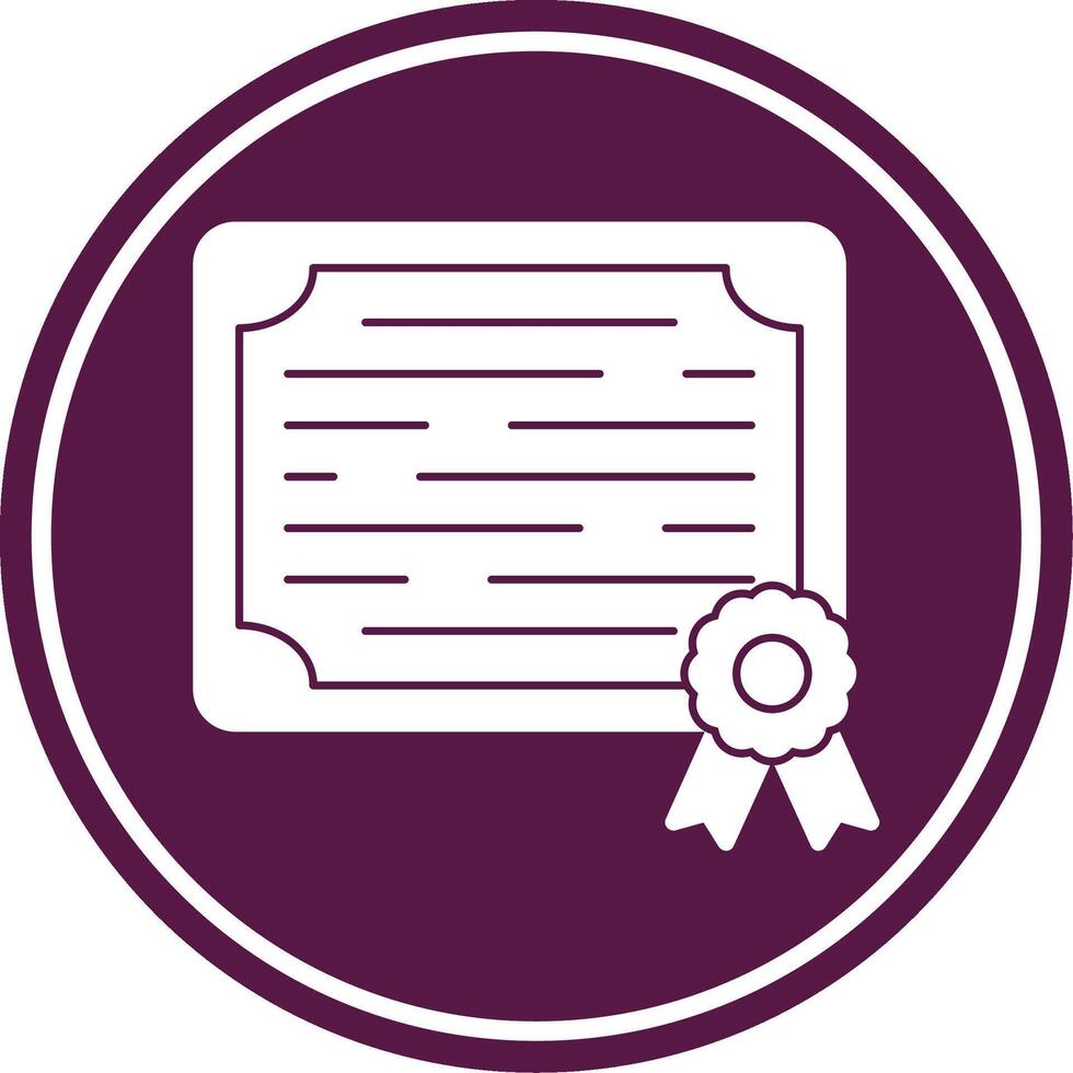 Certificate Glyph Circle Icon vector