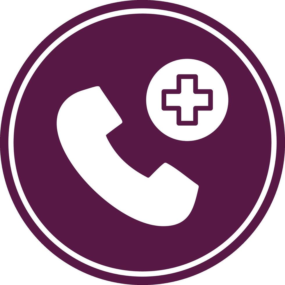 Emergency Call Glyph Circle Icon vector