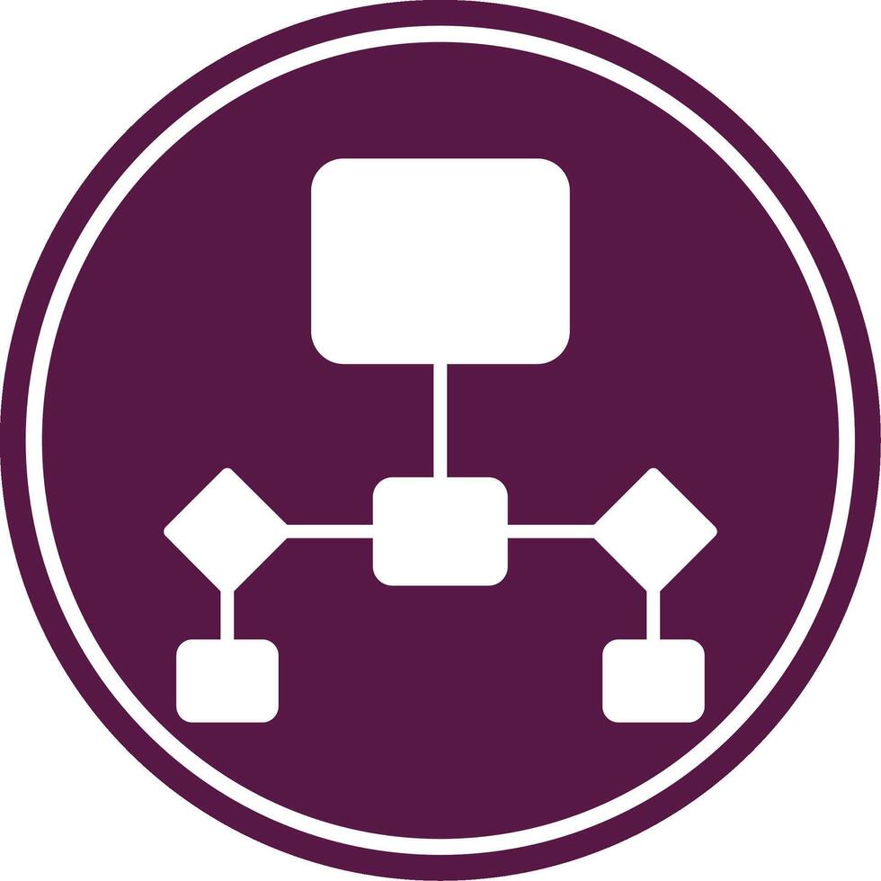 Flowchart Glyph Circle Icon vector