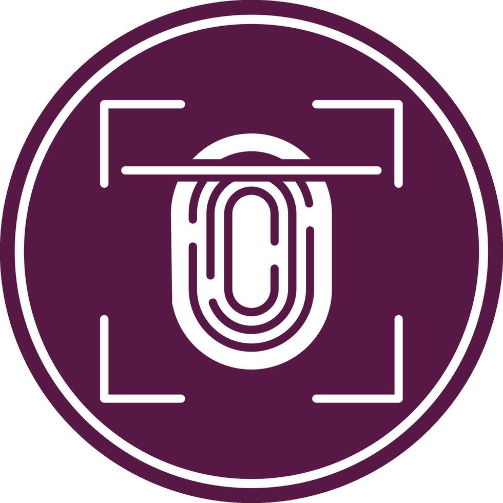 Fingerprint Scan Glyph Circle Icon vector