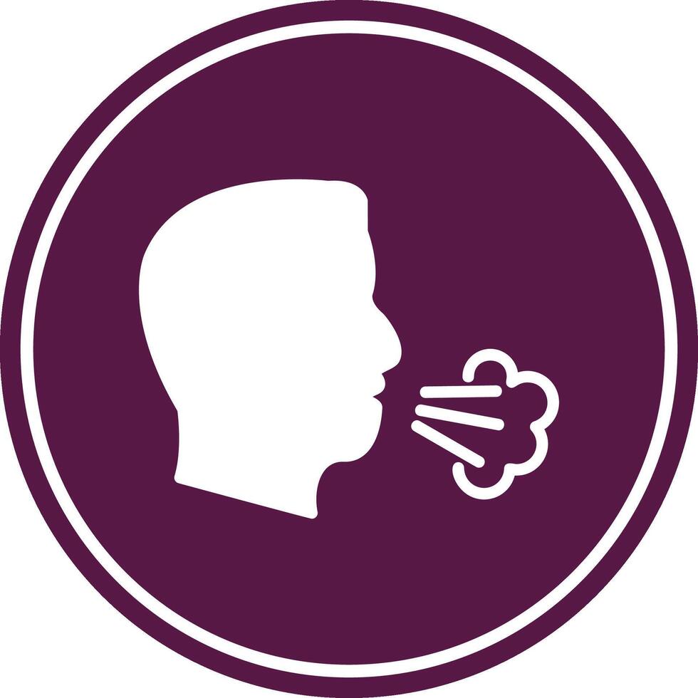 Dry Cough Glyph Circle Icon vector