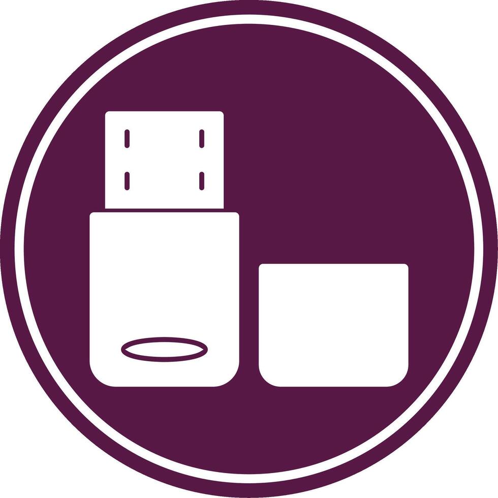Pen Drive Glyph Circle Icon vector