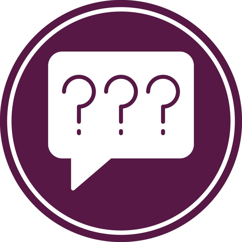 Question Glyph Circle Icon vector