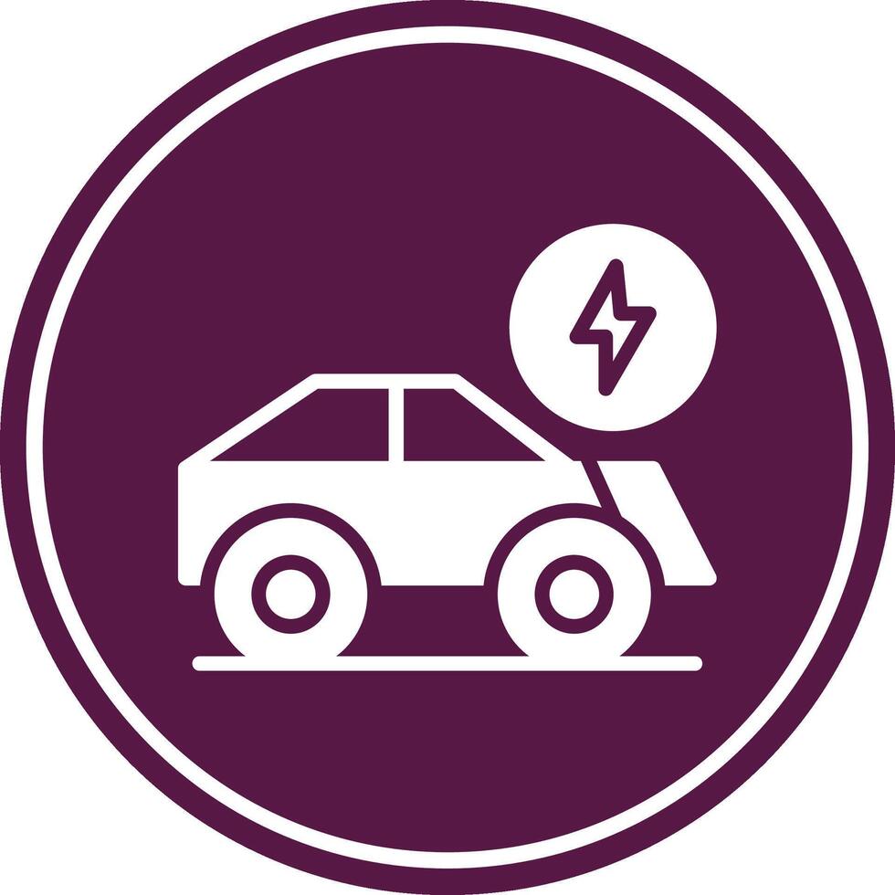 Electric Car Glyph Circle Icon vector