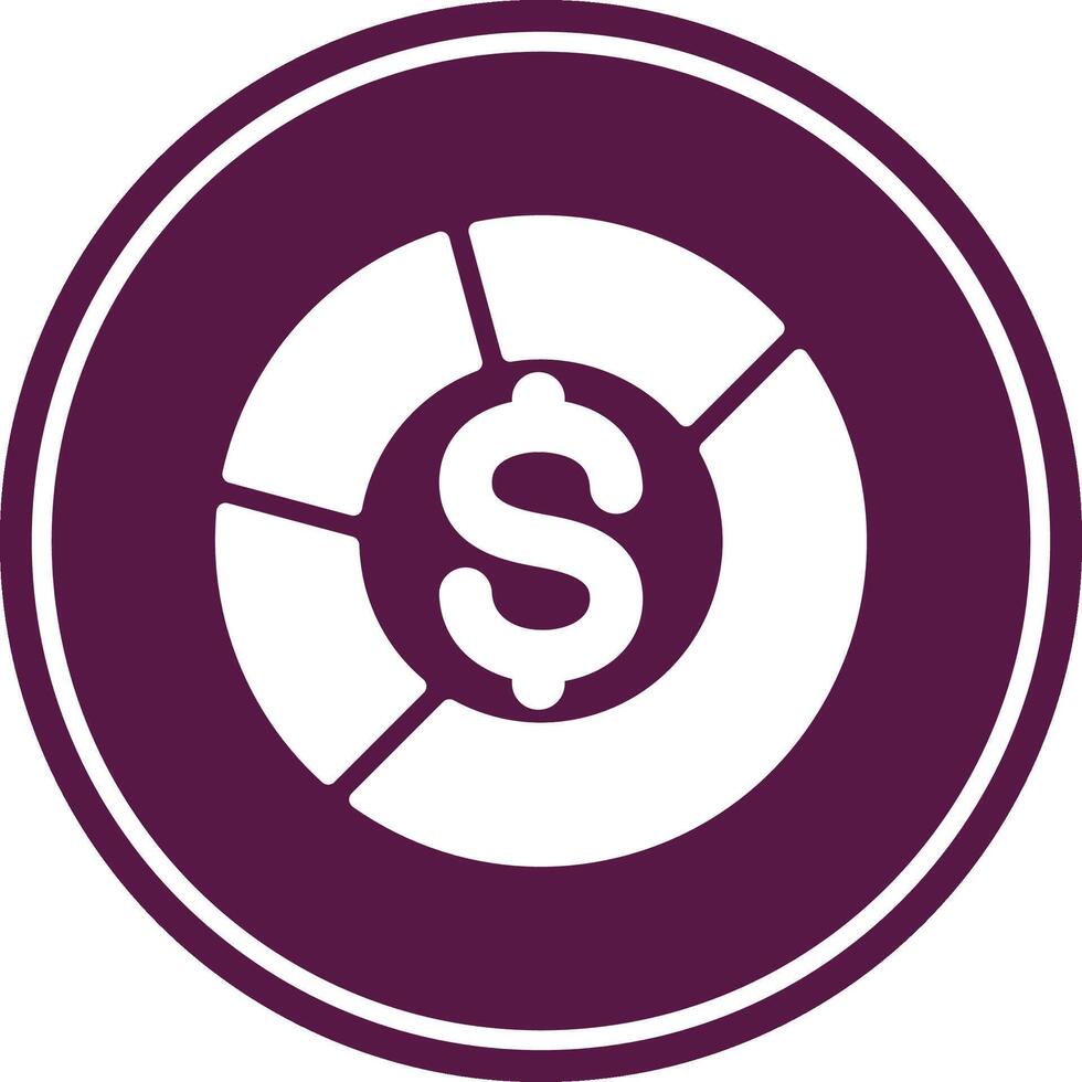Dollar Glyph Circle Icon vector