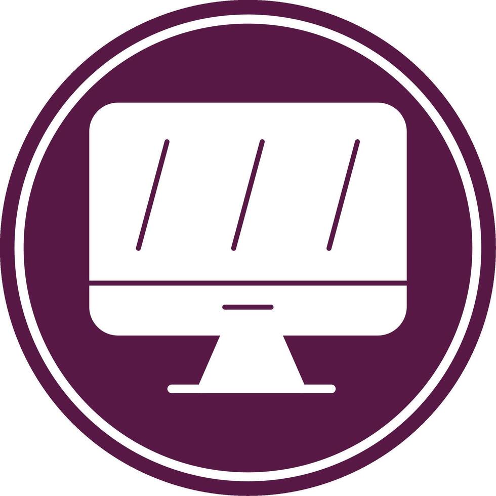 Monitor Glyph Circle Icon vector