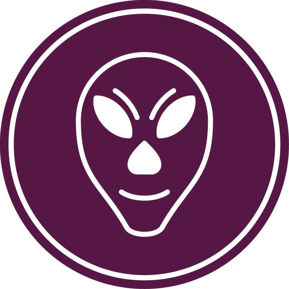 Alien Glyph Circle Icon vector