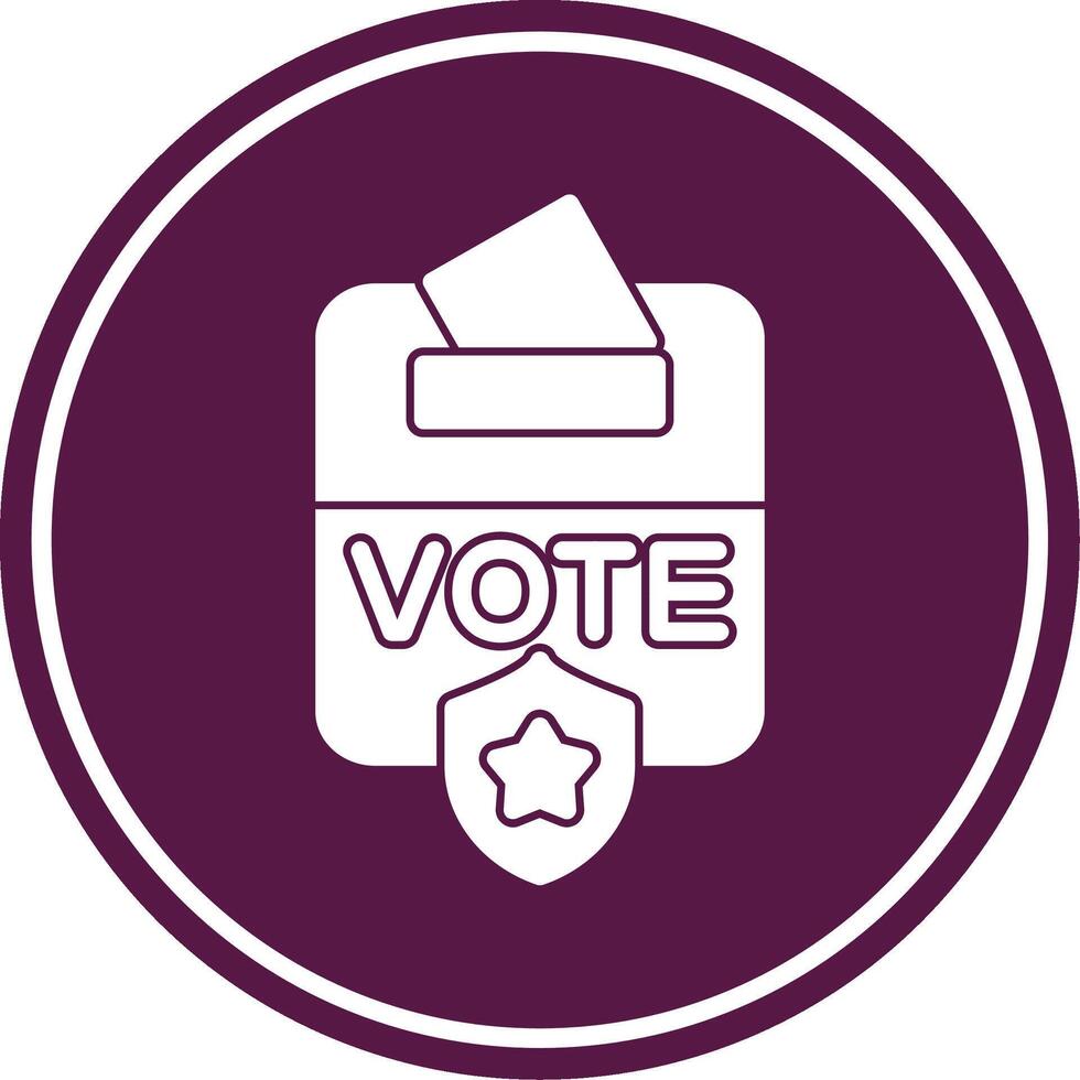 Voting Box Glyph Circle Icon vector