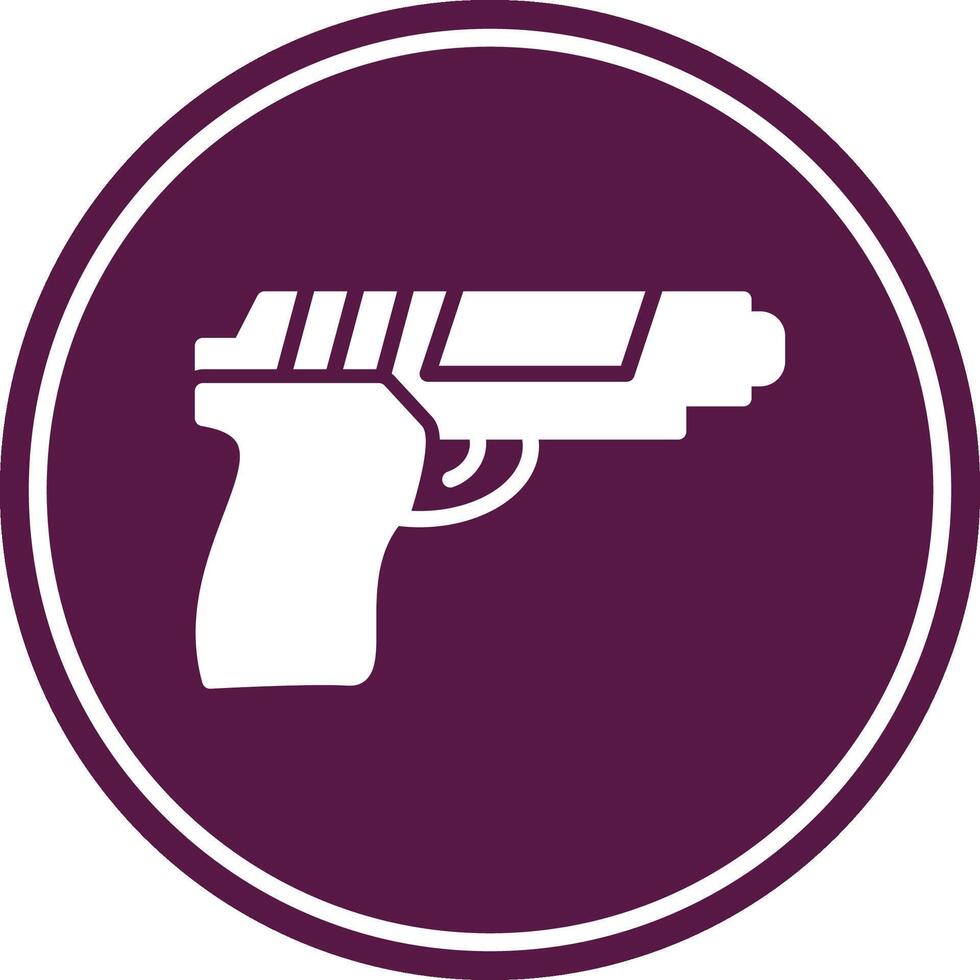 Gun Glyph Circle Icon vector