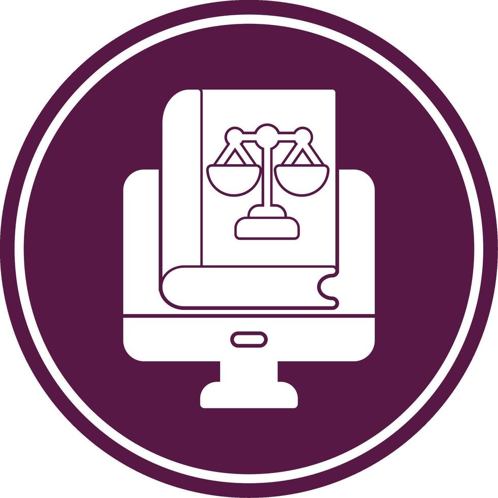 Online Book Glyph Circle Icon vector