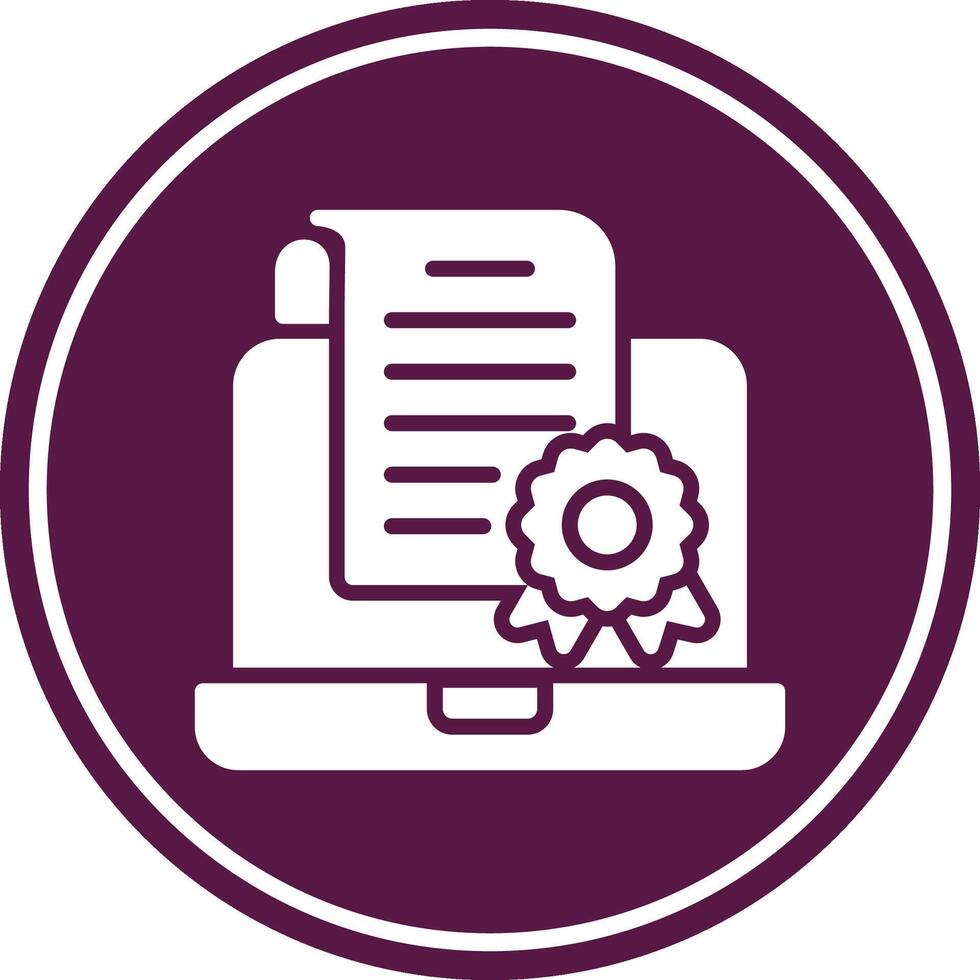 Certificate Glyph Circle Icon vector
