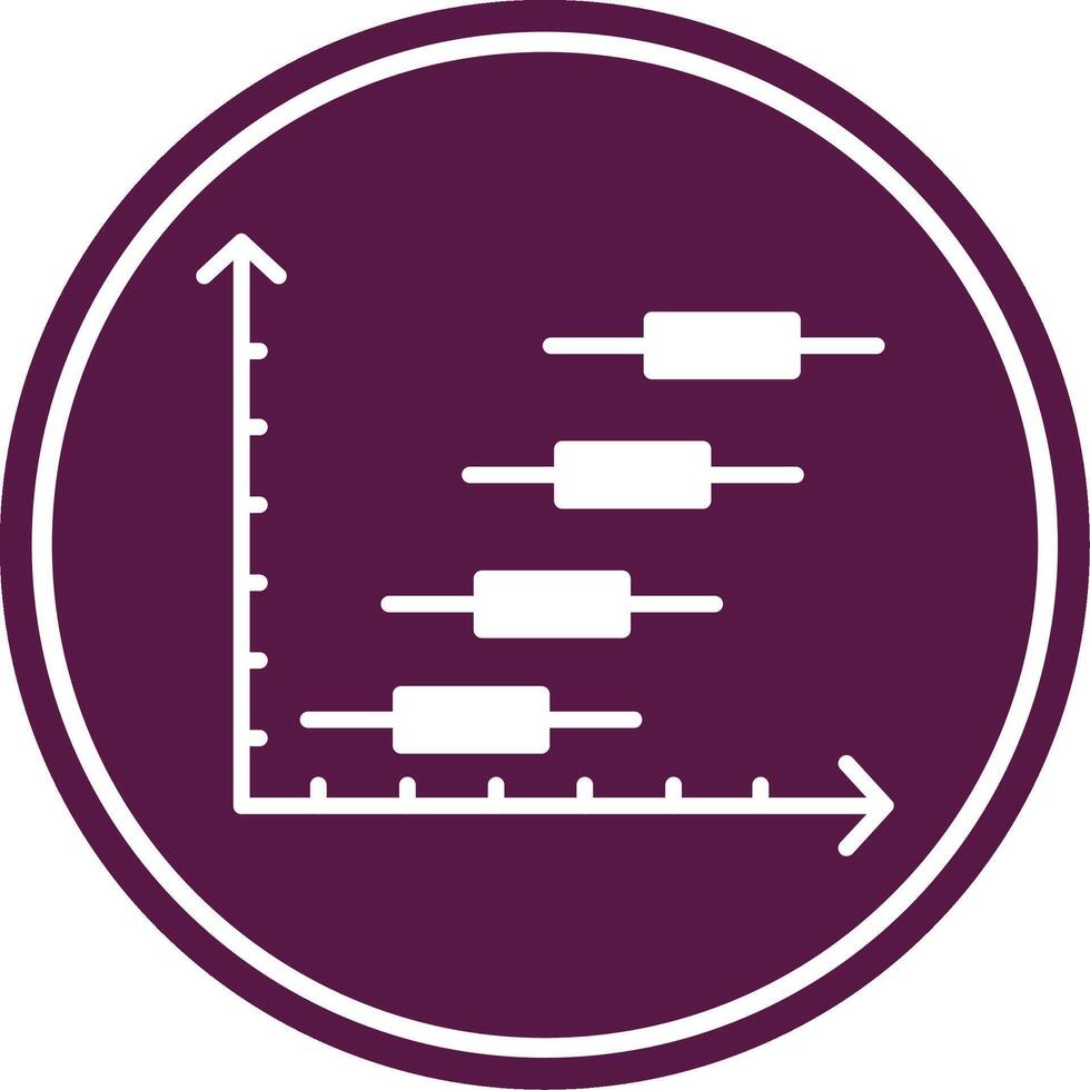 Horizontal Bar Chart Glyph Circle Icon vector
