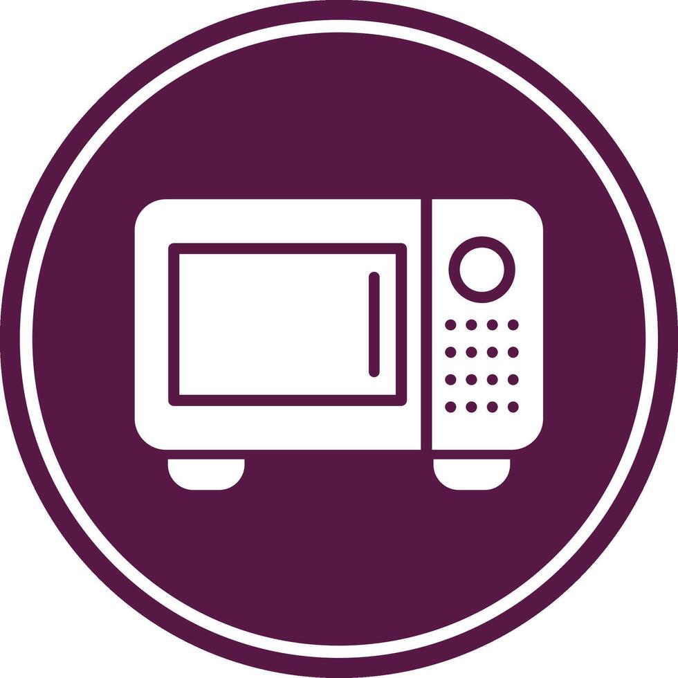 Microwave Glyph Circle Icon vector