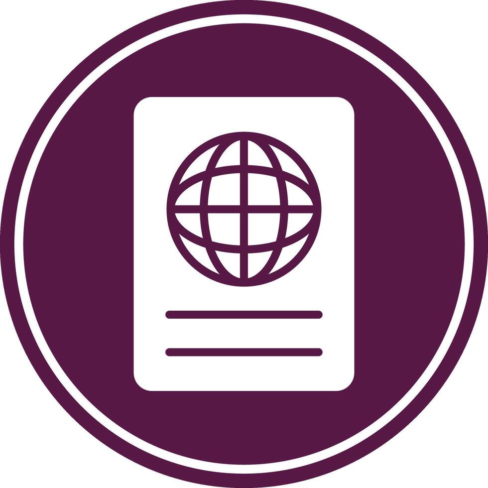 Passport Glyph Circle Icon vector