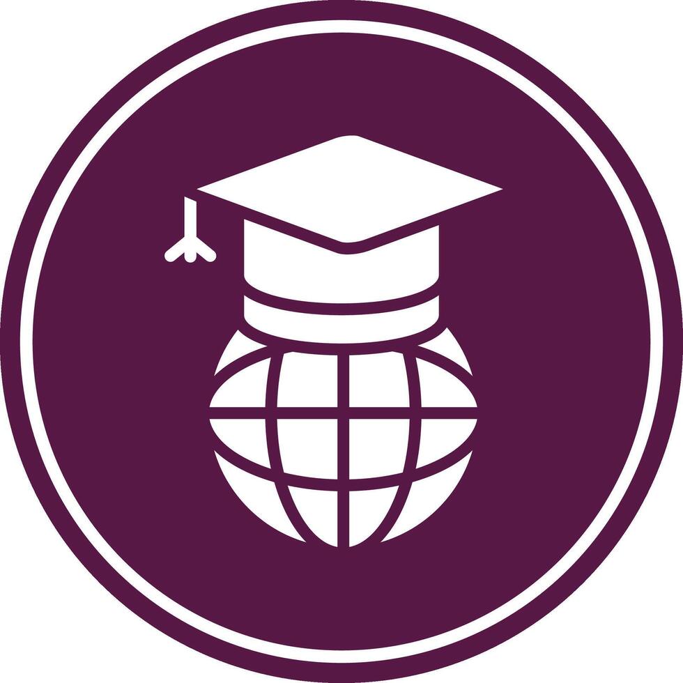 Worldwide Learning Glyph Circle Icon vector