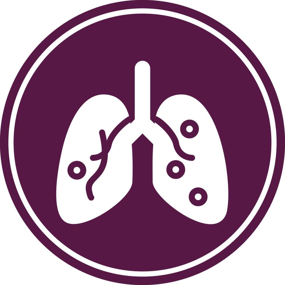 Damage Lungs Glyph Circle Icon vector