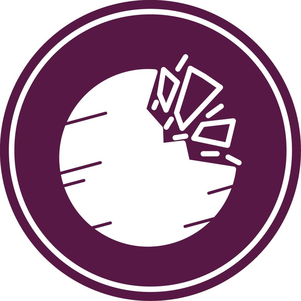 Destroyed Planet Glyph Circle Icon vector