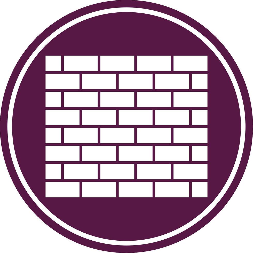 Brick Wall Glyph Circle Icon vector
