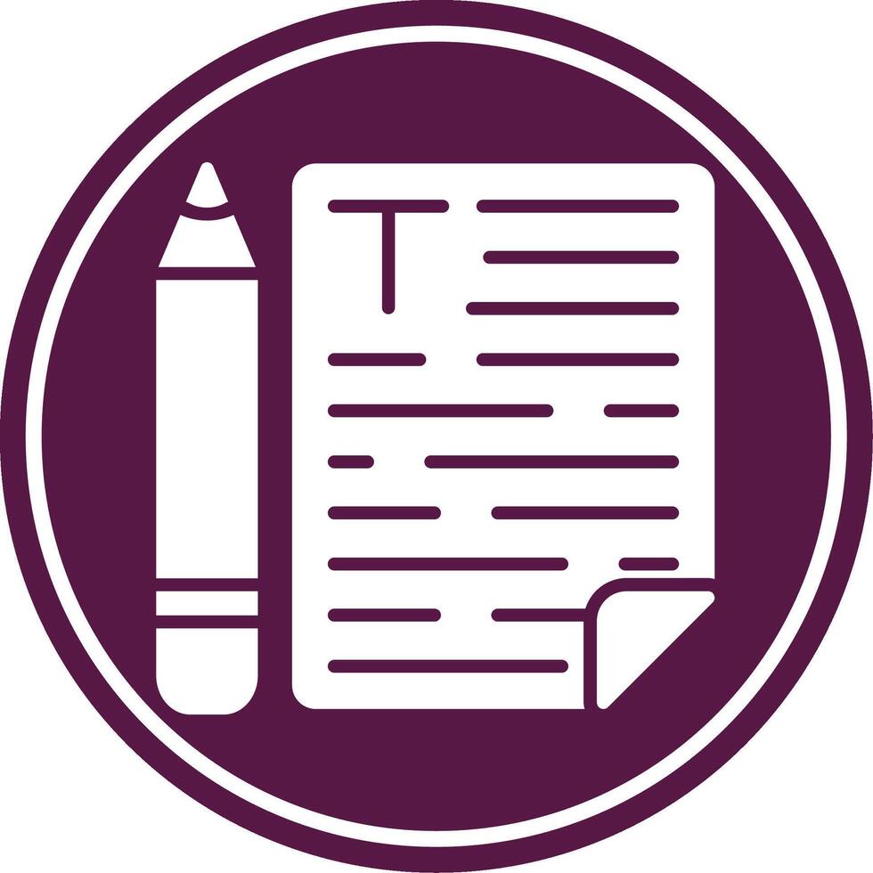 Copywriter Glyph Circle Icon vector