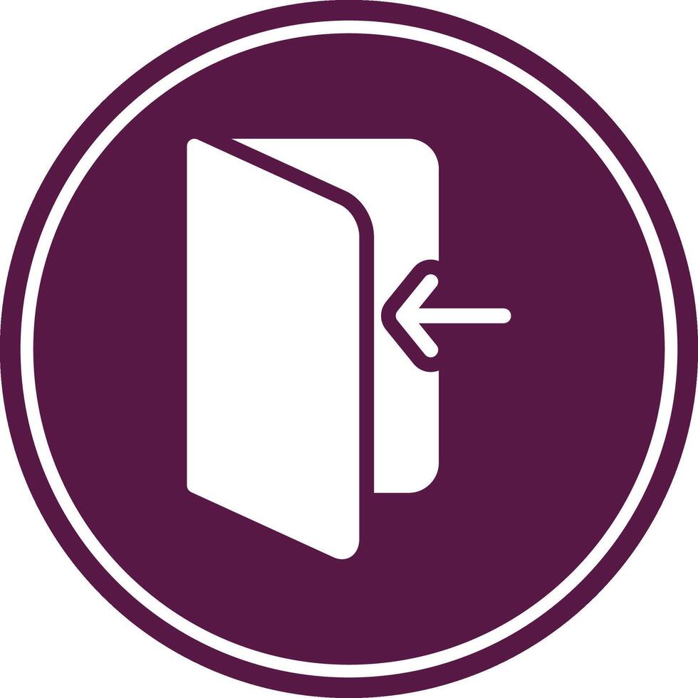 Logout Glyph Circle Icon vector