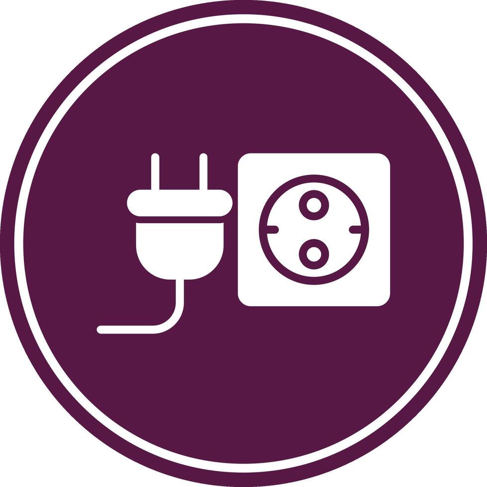 Plug Glyph Circle Icon vector