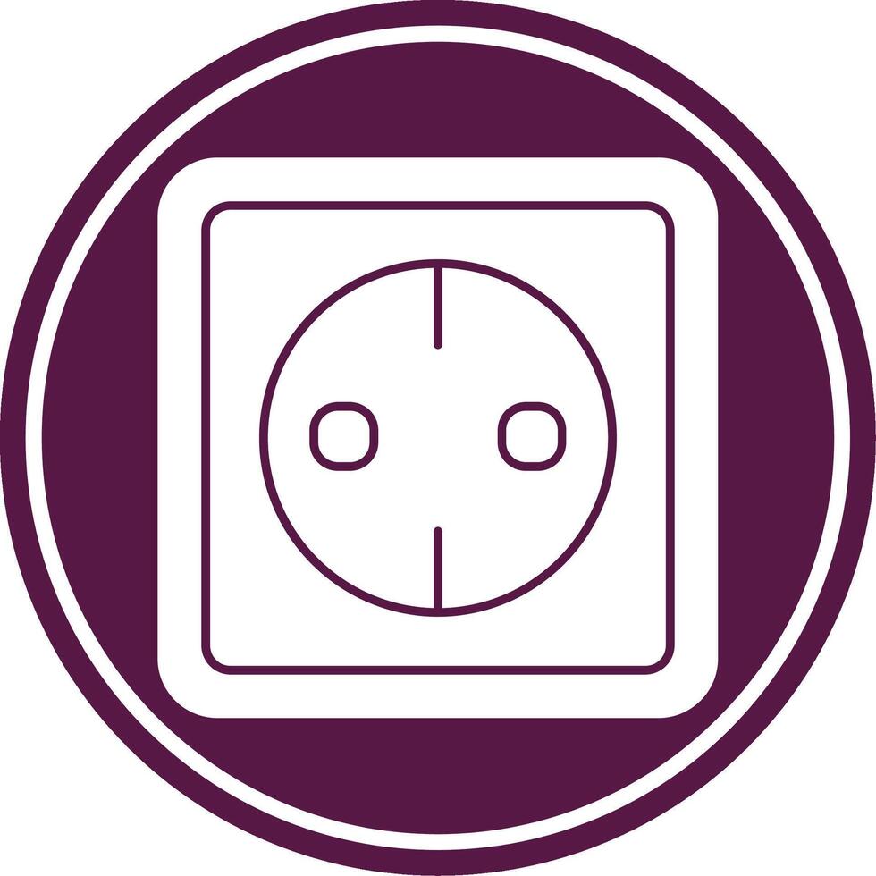 socket Glyph Circle Icon vector