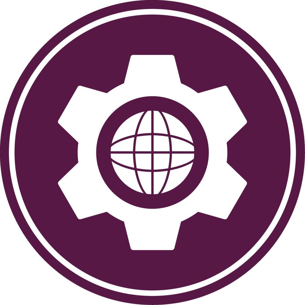 Cogwheel Glyph Circle Icon vector