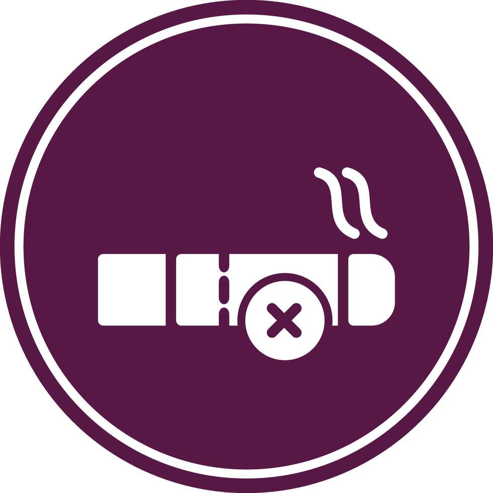 No Smoking Glyph Circle Icon vector
