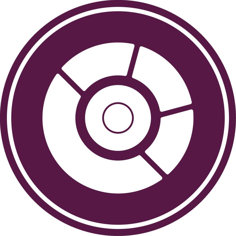 Marked Donut Chart Glyph Circle Icon vector