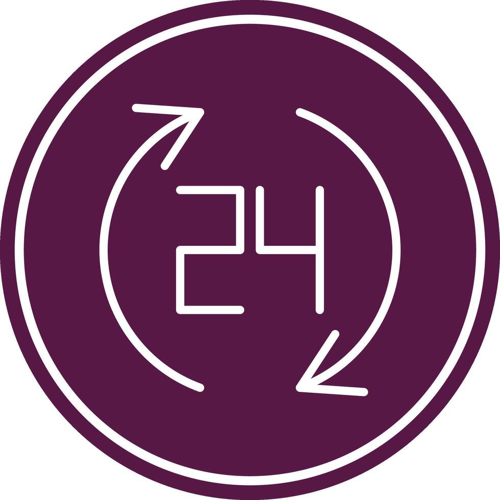 hours Glyph Circle Icon vector