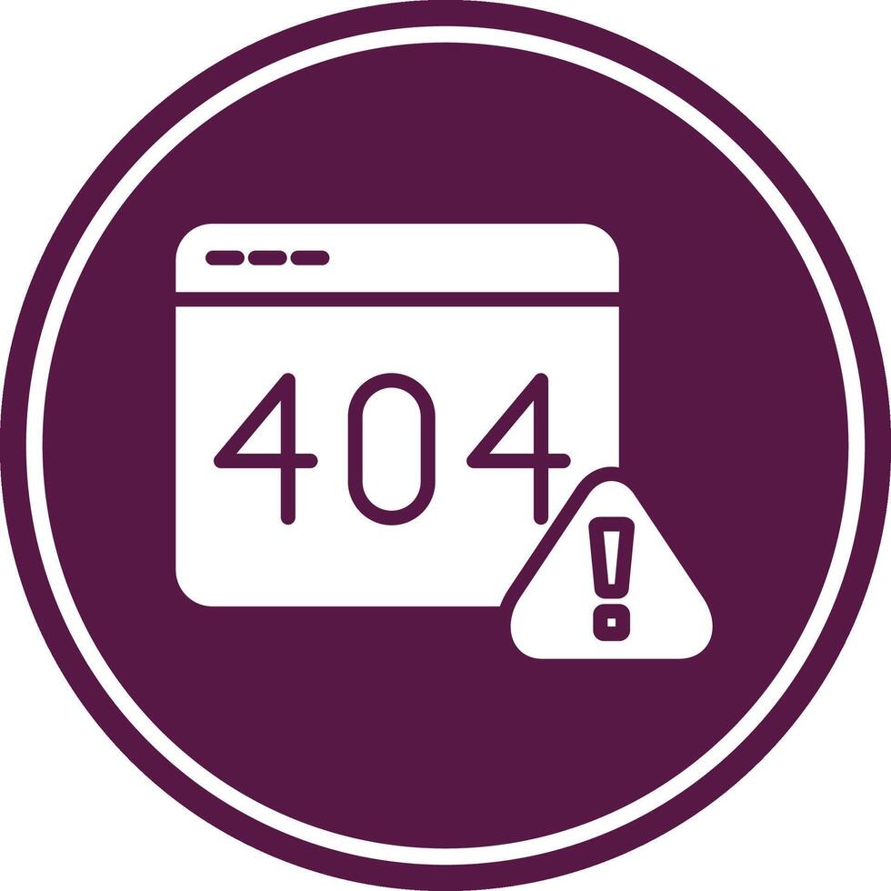 Error404 Glyph Circle Icon vector