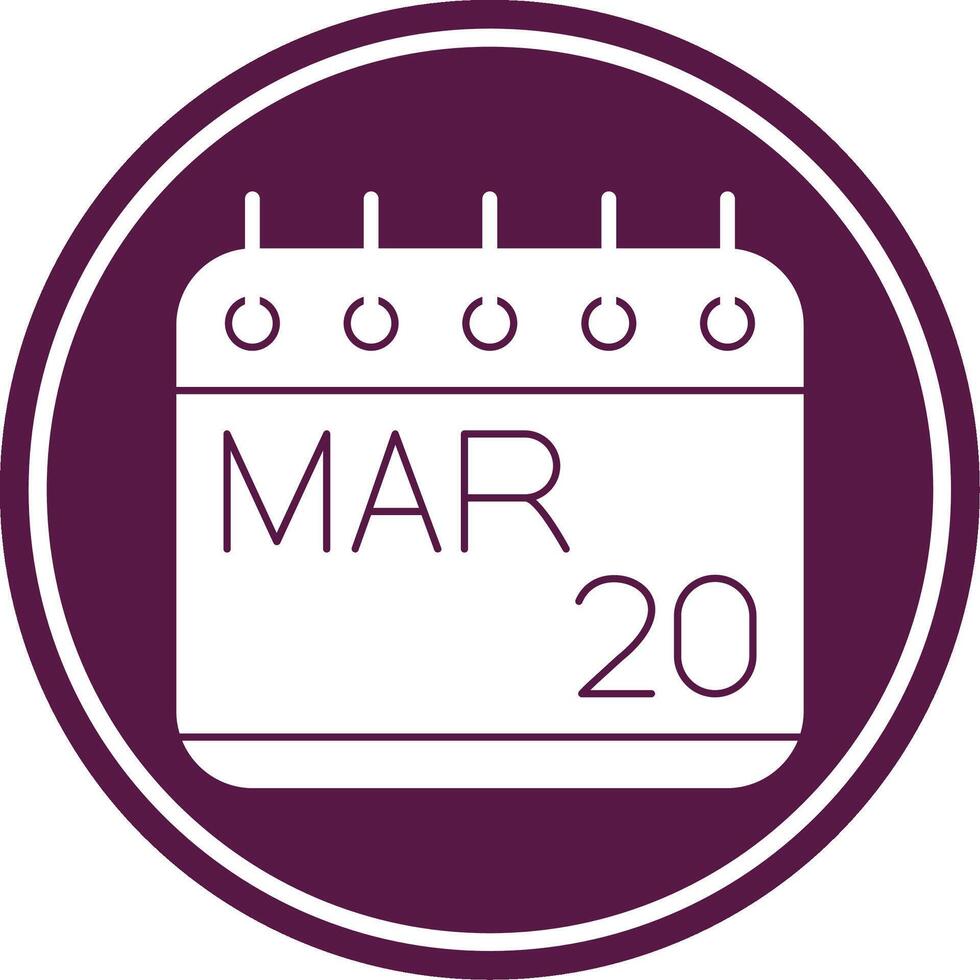 March Glyph Circle Icon vector