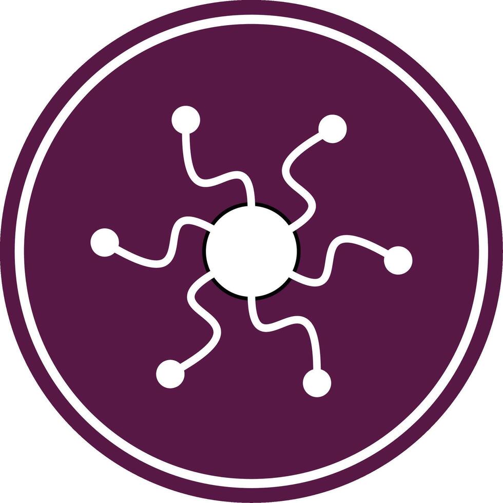 Mind Map Glyph Circle Icon vector