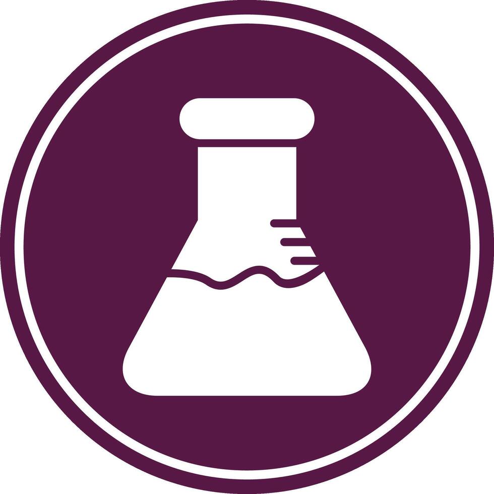 Flask Glyph Circle Icon vector