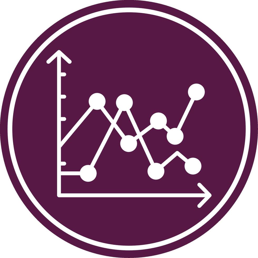 Multiple Line Graph Glyph Circle Icon vector