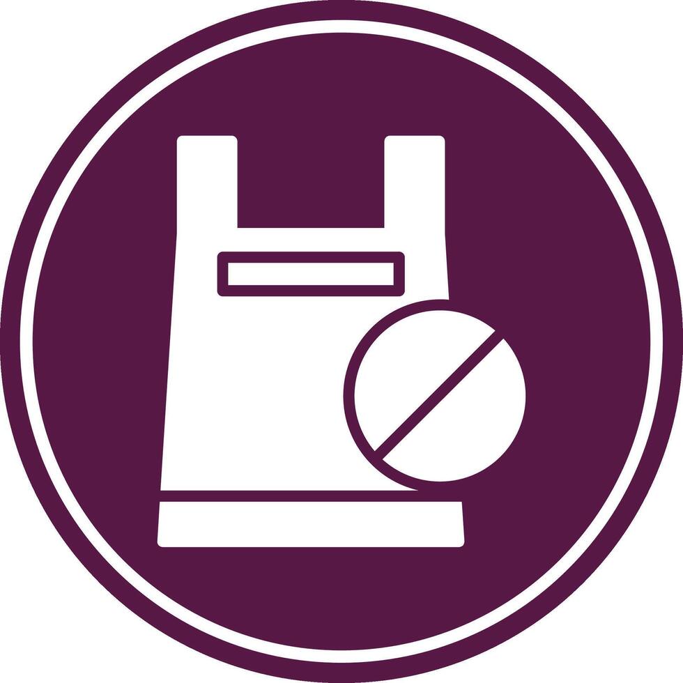 No Plastic Bag Glyph Circle Icon vector