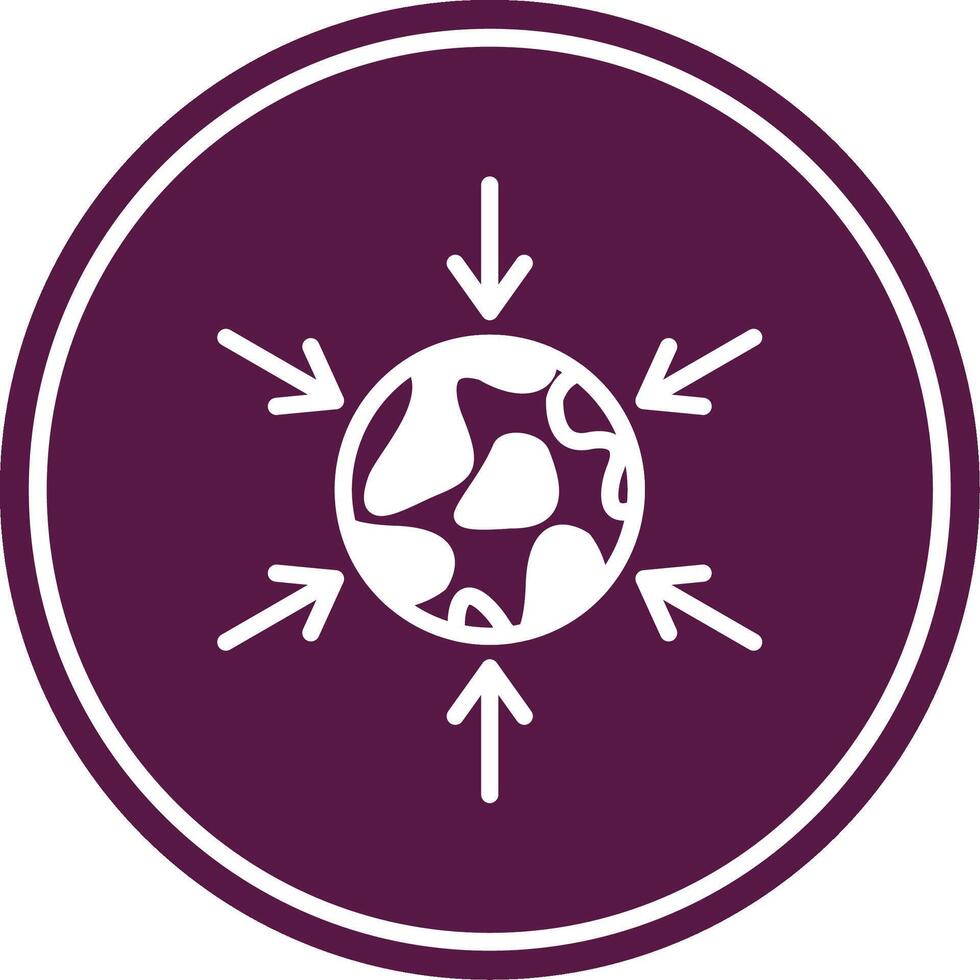 Gravity Glyph Circle Icon vector