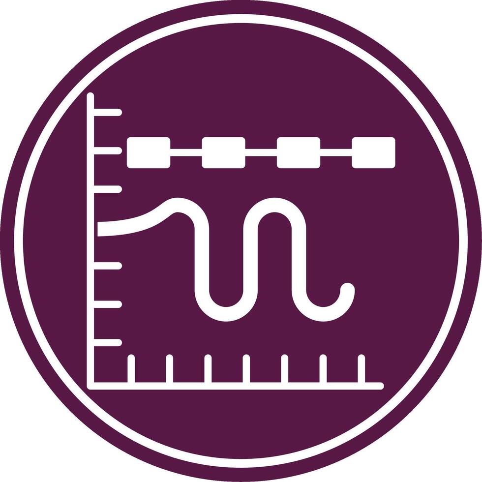 Multiple Trend Chart Glyph Circle Icon vector