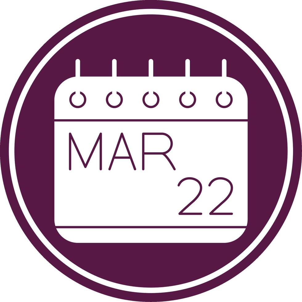 March Glyph Circle Icon vector