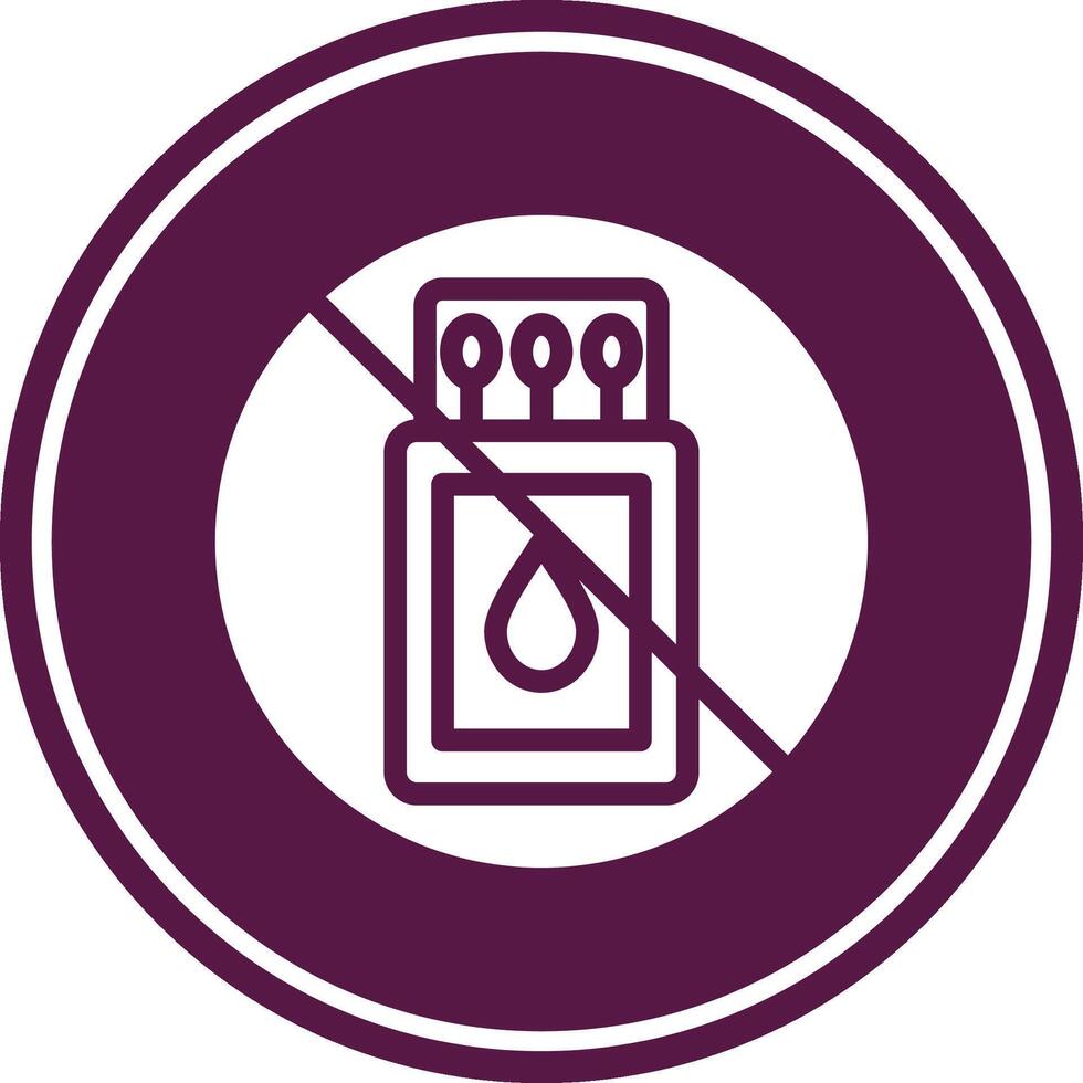 No Fire Glyph Circle Icon vector