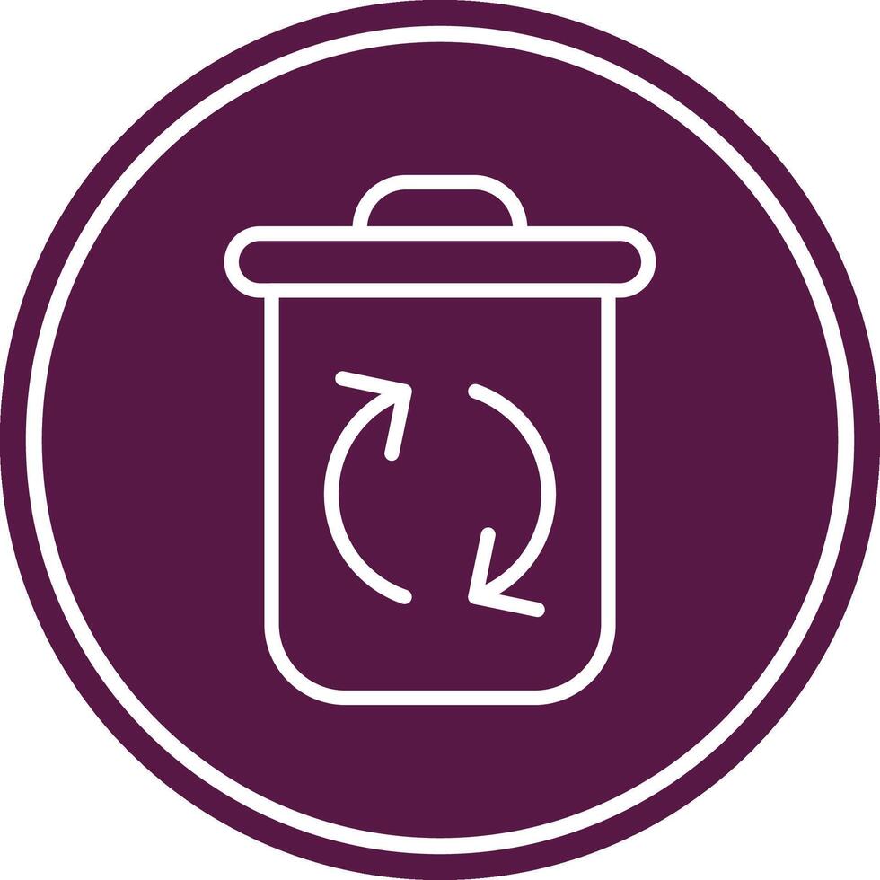 Recycle Glyph Circle Icon vector